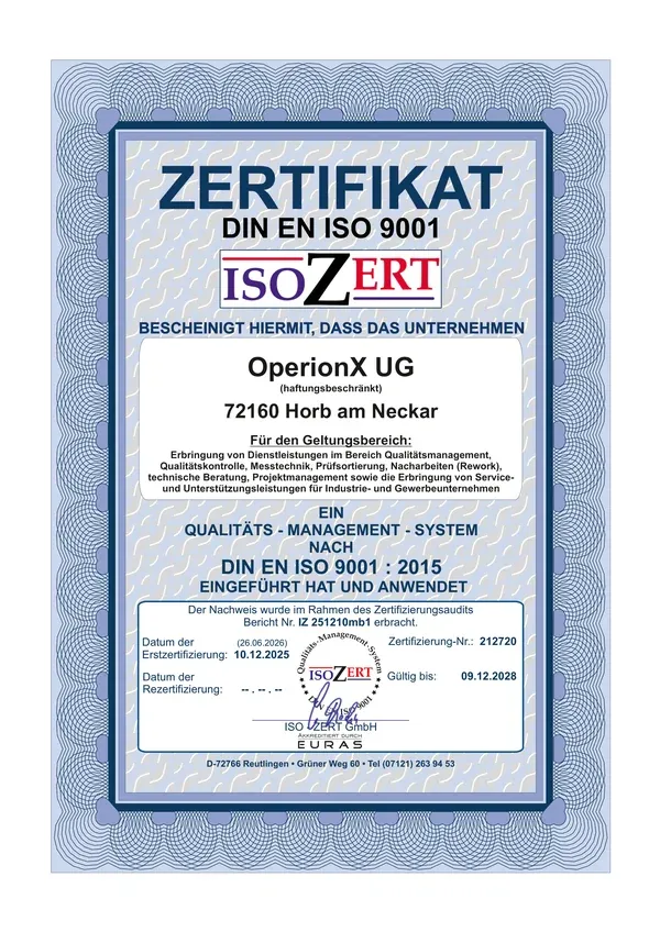 Zertifikat DIN EN ISO 9001:2015